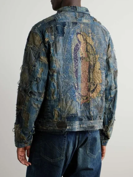 Boro Distressed Patchwork Denim Jacket - 1