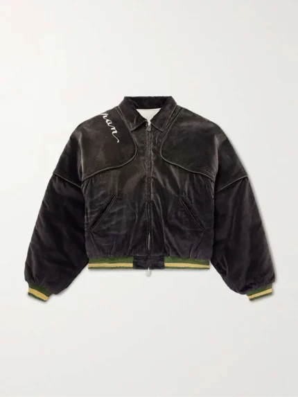 Cotton-Velvet Bomber Jacket