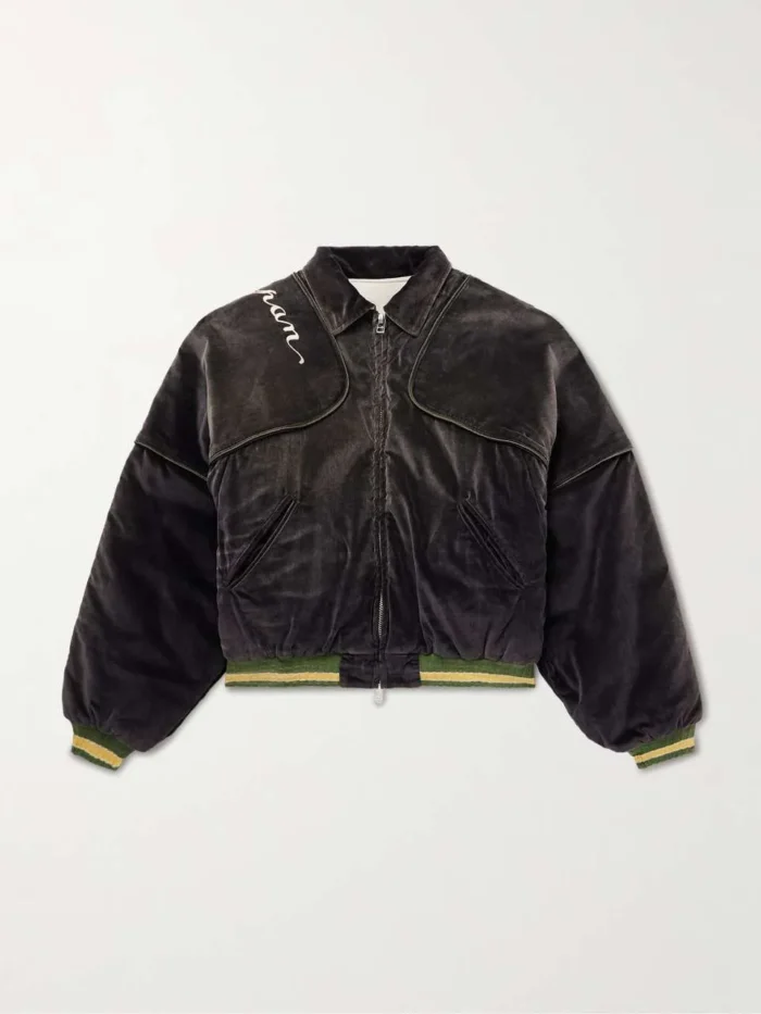 Cotton-Velvet Bomber Jacket