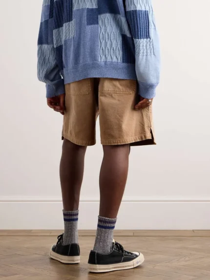 Distressed Panelled Denim Shorts - 1