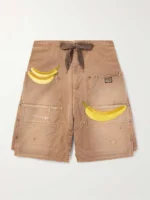 Distressed Panelled Denim Shorts