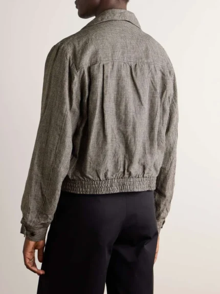 Houndstooth Linen Blouson Jacket - 12
