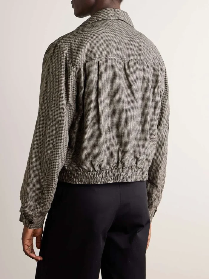 Houndstooth Linen Blouson Jacket - 12