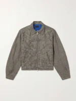 Houndstooth Linen Blouson Jacket