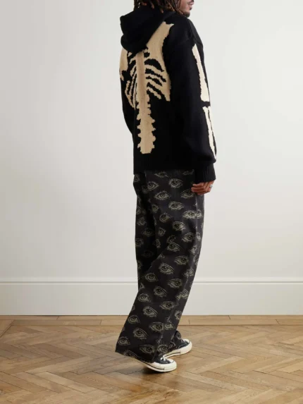 Intarsia Wool Hoodie - 1