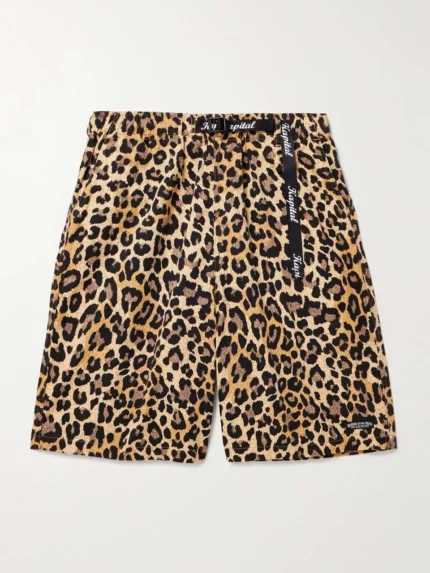 Leg Belted Leopard Shorts