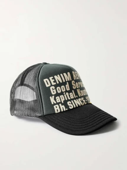 Printed Scuba and Mesh Trucker Cap